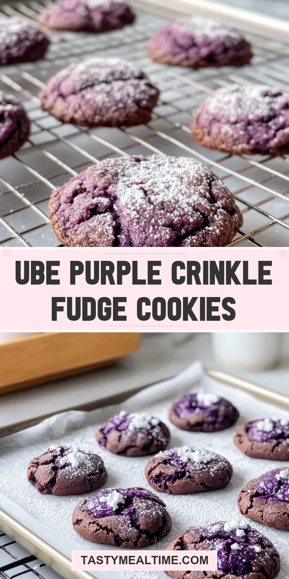 The Best Ube Purple Crinkle Fudge Cookies Ever
