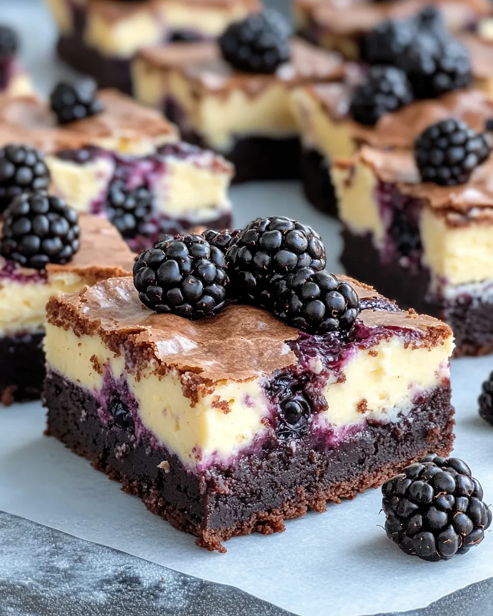 Classic Blackberry Cheesecake Brownies Recipe image