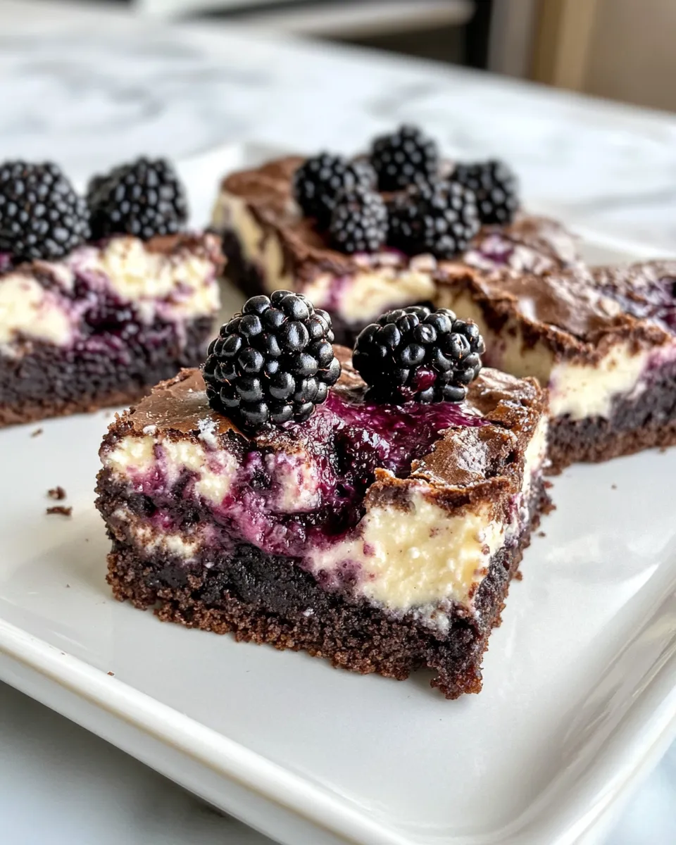Easy Blackberry Cheesecake Brownies Recipe recipe photo
