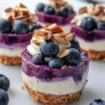 Homemade Blueberry Almond Cheesecake Crumble Cups recipe photo