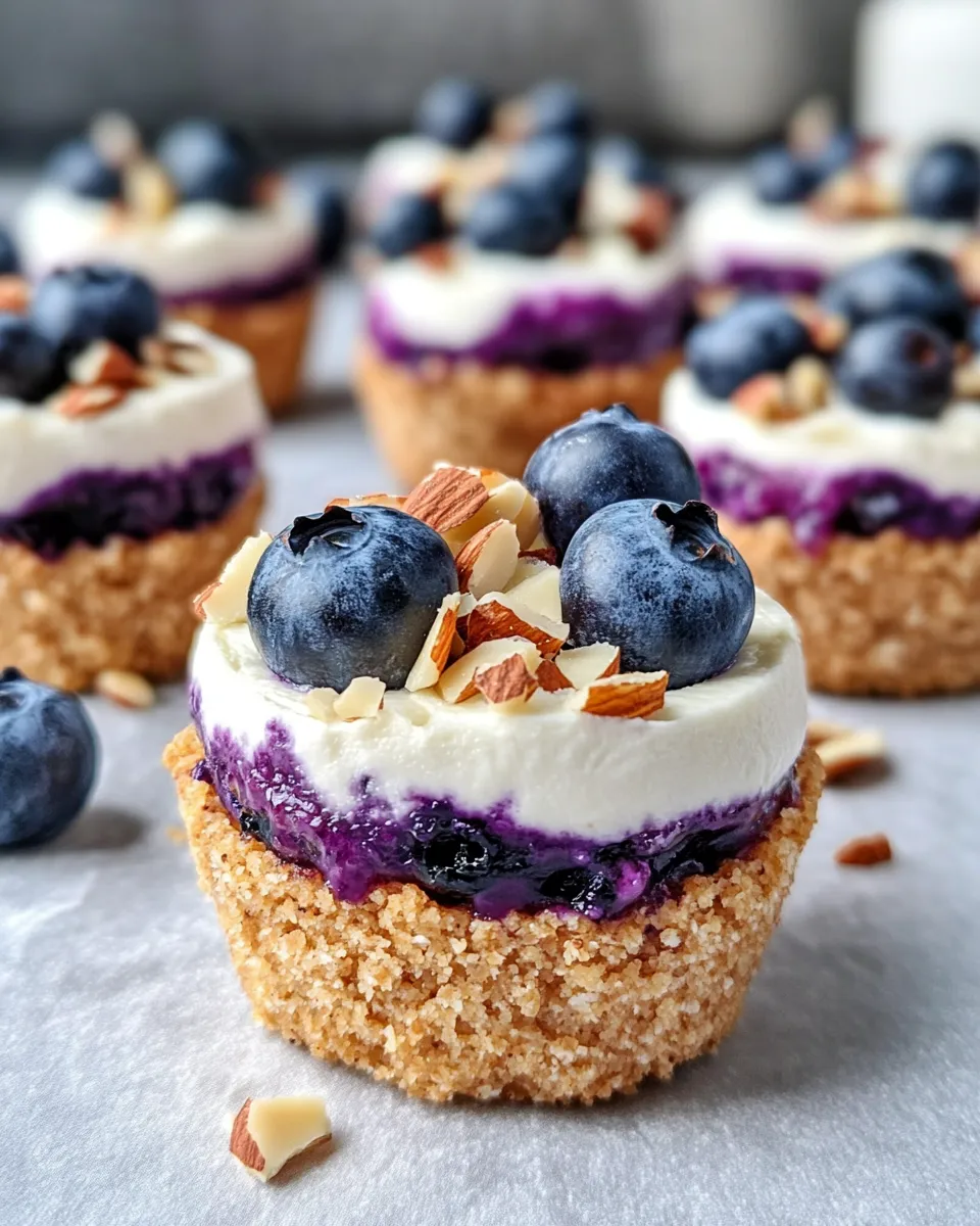 Classic Blueberry Almond Cheesecake Crumble Cups dish photo