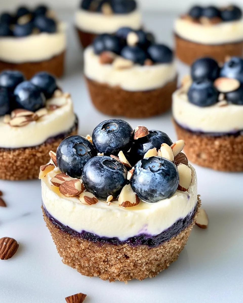 Easy Blueberry Almond Cheesecake Crumble Cups food shot