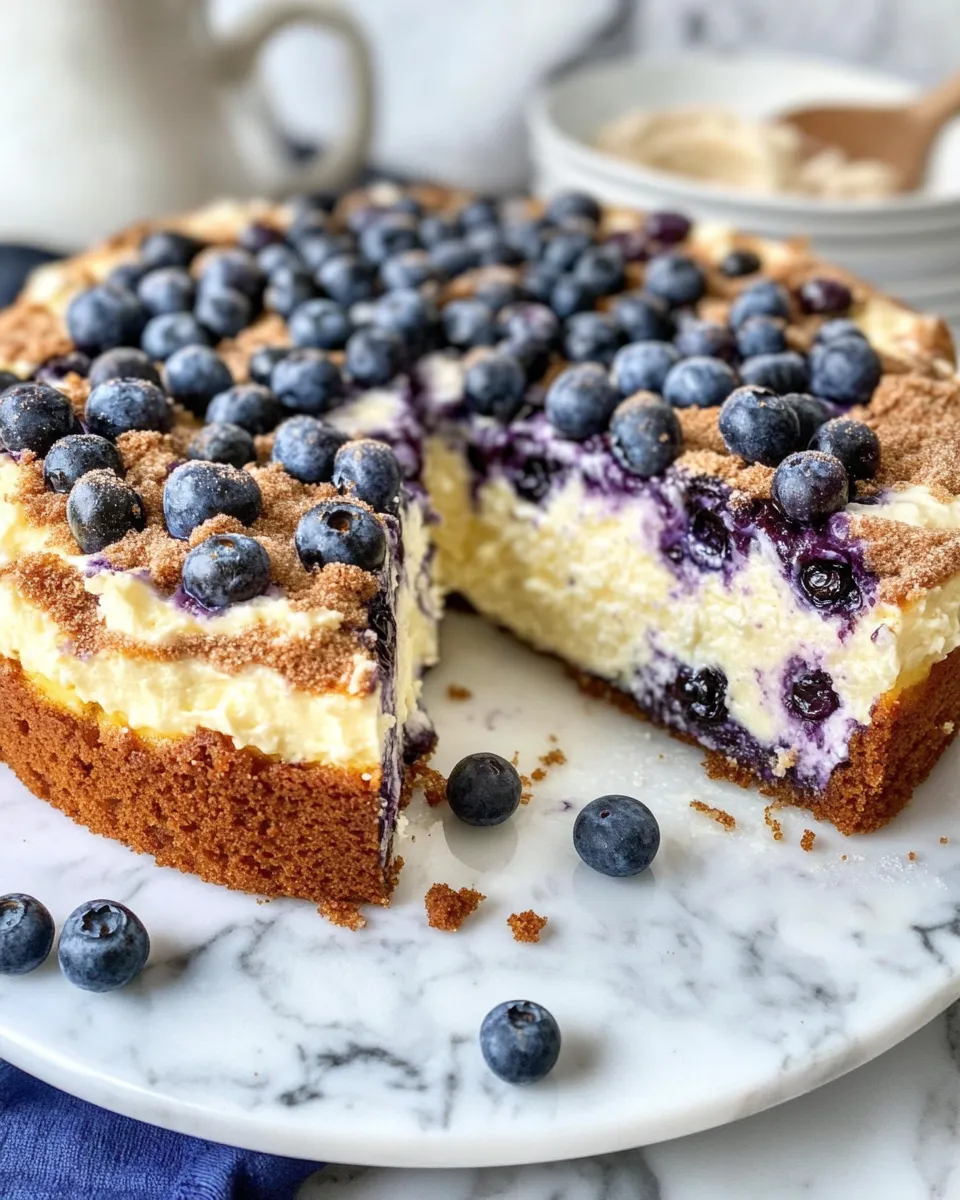 Easy Blueberry Cheesecake Coffee Cake food shot