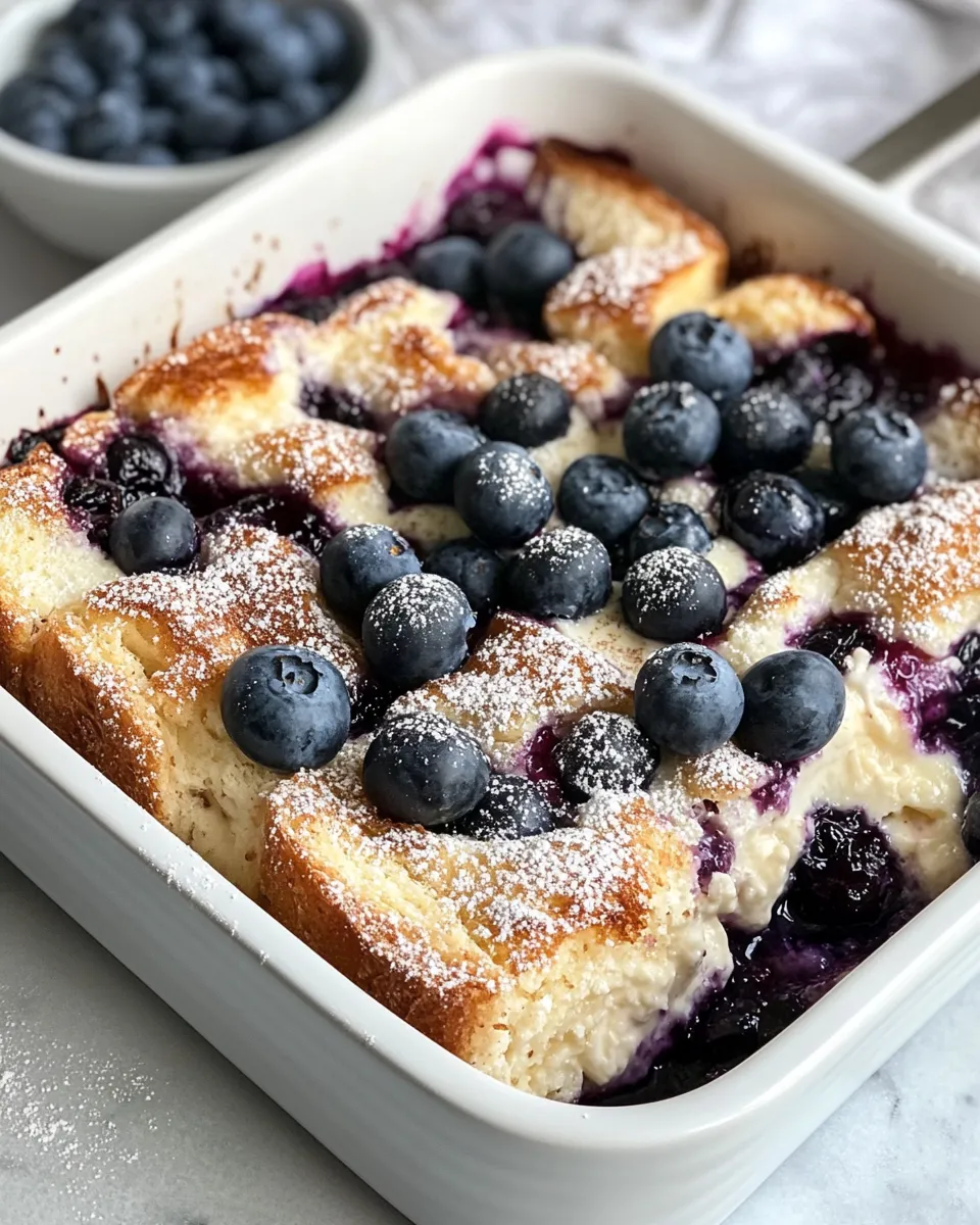 Homemade Blueberry Cheesecake French Toast Bake recipe photo