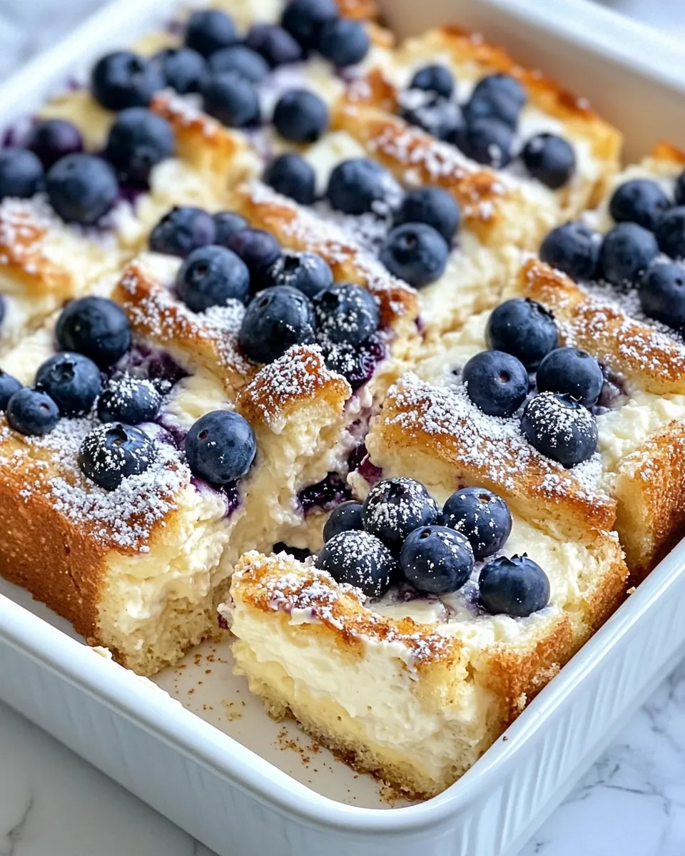Easy Blueberry Cheesecake French Toast Bake food shot