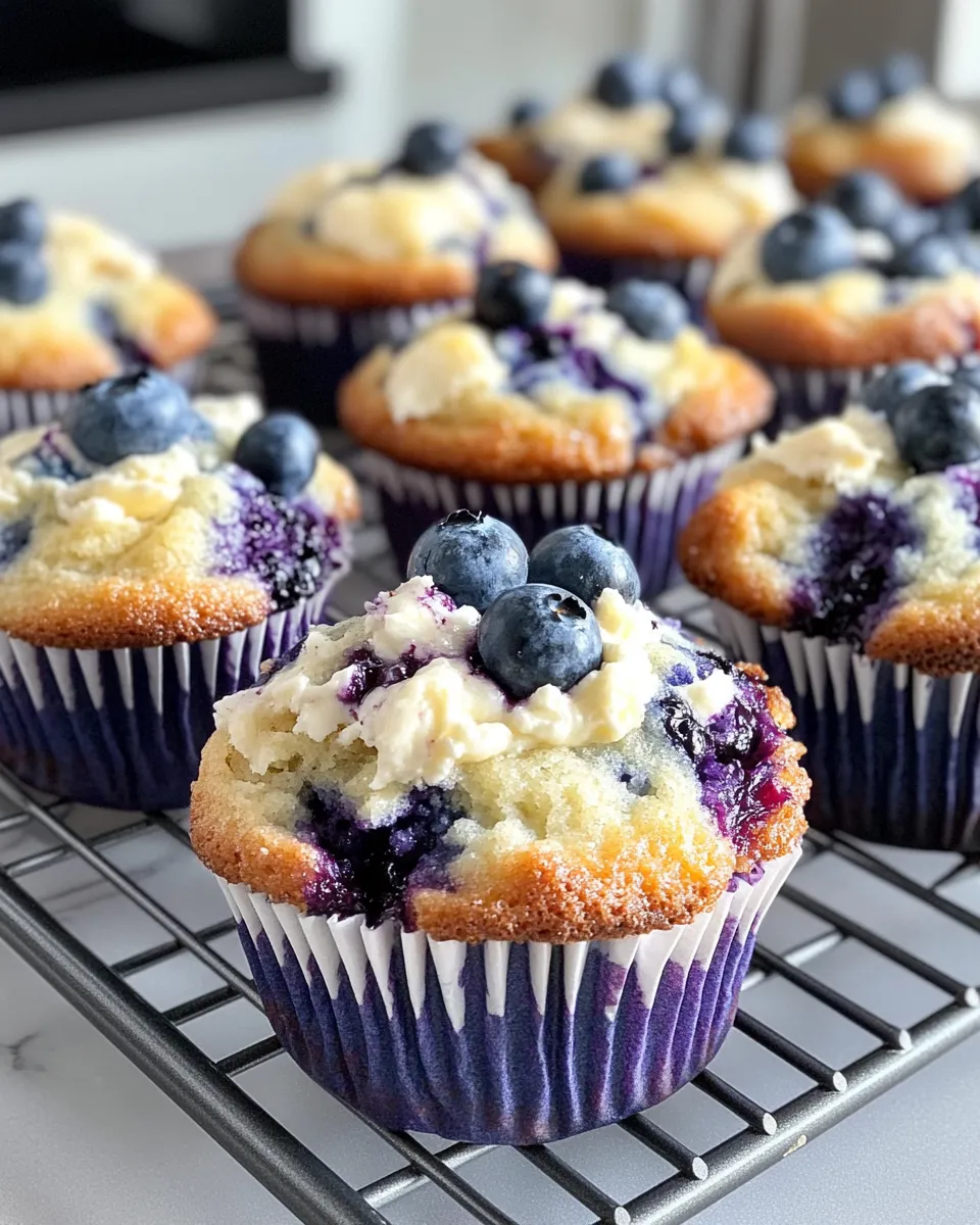Classic Blueberry Cheesecake Stuffed Muffins dish photo