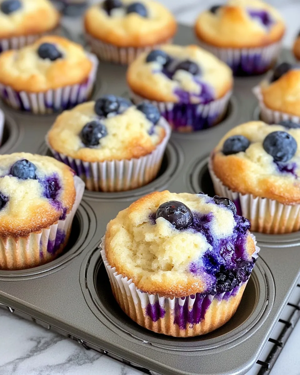 Easy Blueberry Cheesecake Stuffed Muffins food shot