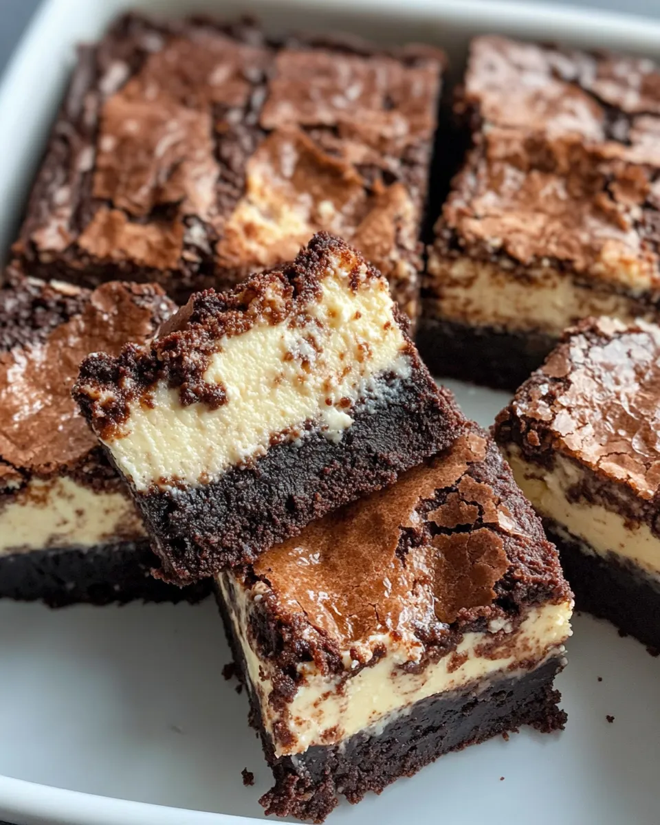Easy Brownie Bottom Cheesecake Squares recipe photo