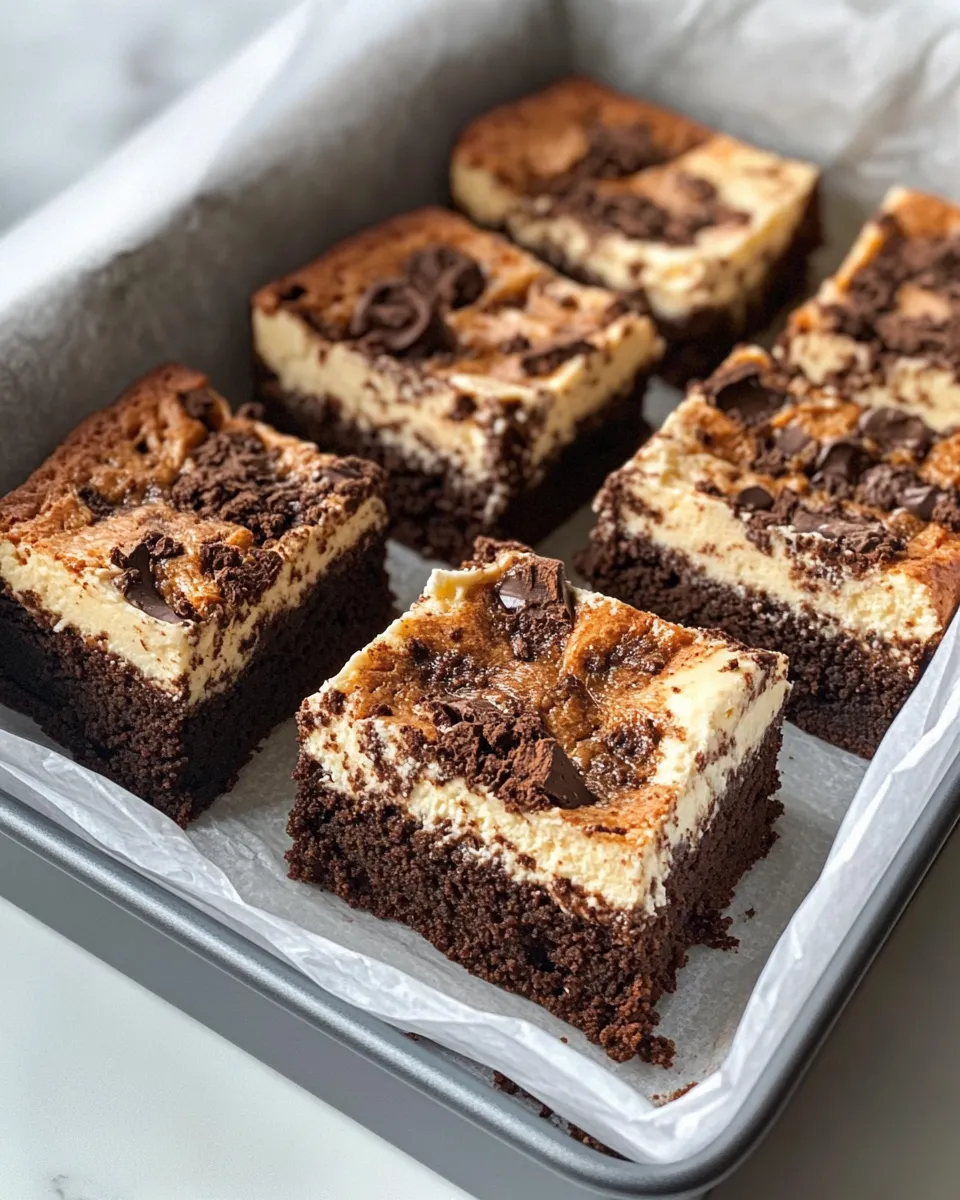 Delicious Brownie Bottom Cheesecake Squares food shot