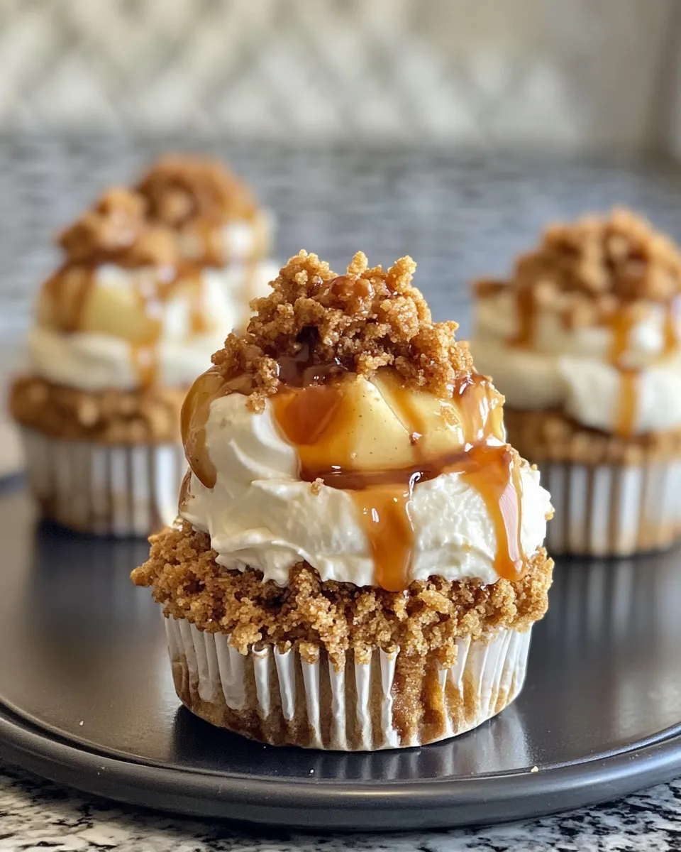 Classic Caramel Apple Crisp Cheesecake Cups recipe image
