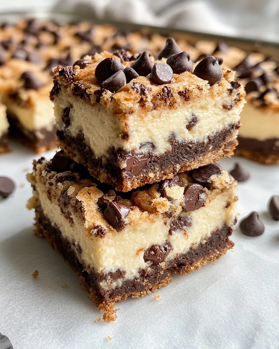 Classic Chocolate Chip Cookie Cheesecake Bars dish photo