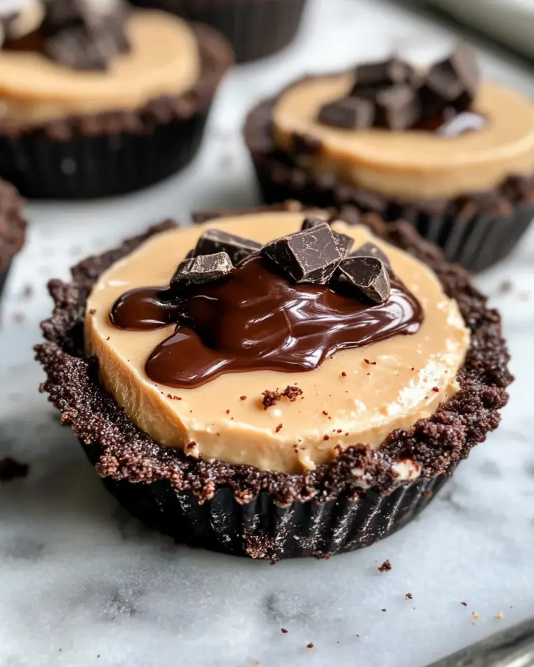 Homemade Chocolate Peanut Butter Cheesecake Tartlets photo