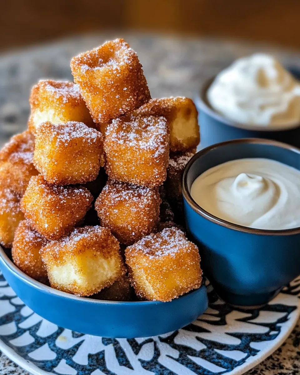 Easy Churro Bites with Cheesecake Dip dish photo