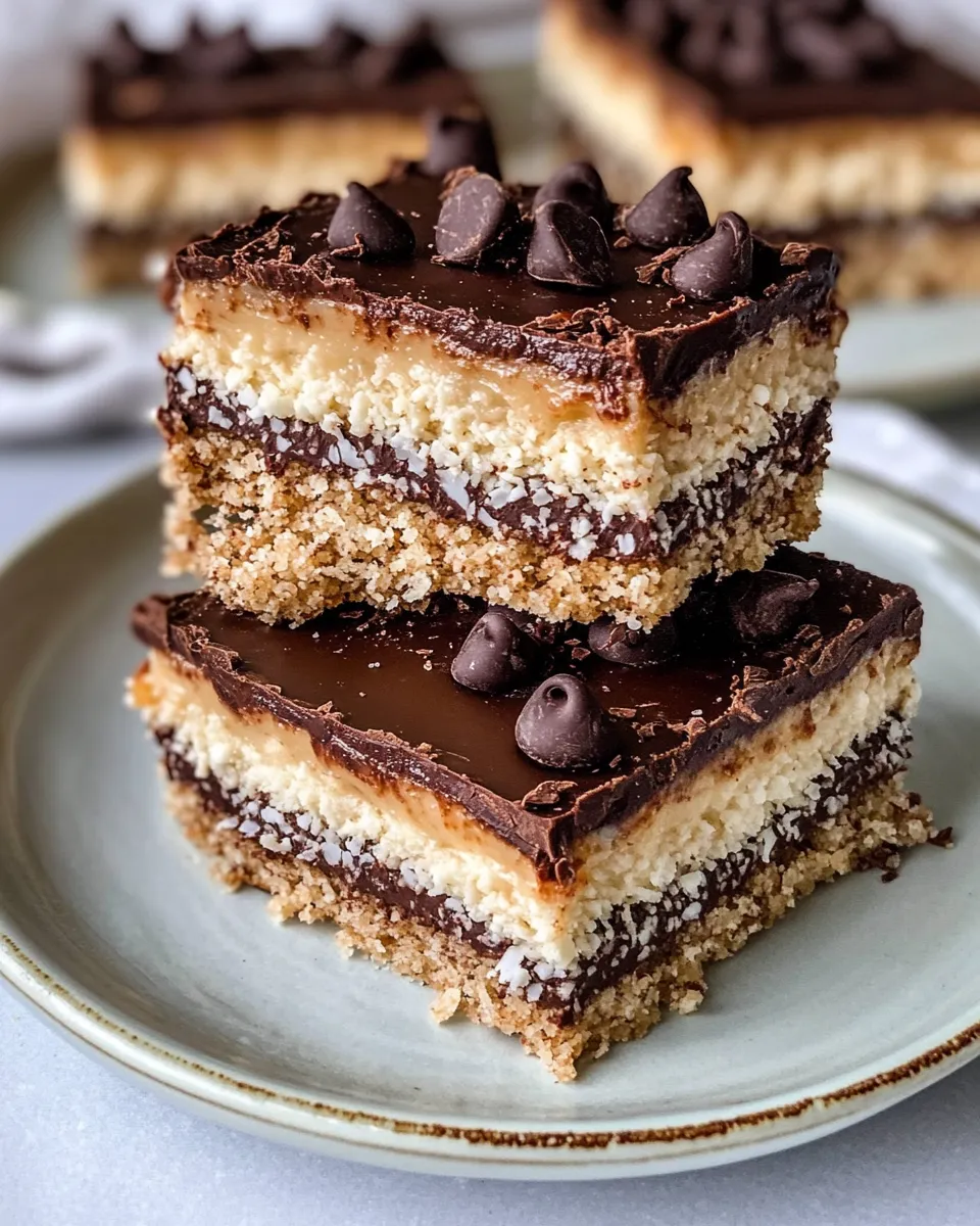 Homemade Coconut Cream Chocolate Sandwich Bars photo