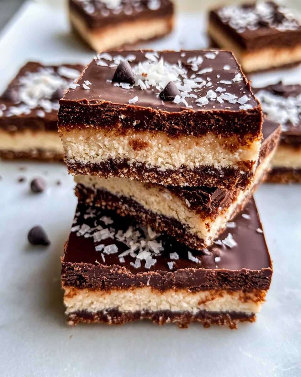 Easy Coconut Cream Chocolate Sandwich Bars recipe photo
