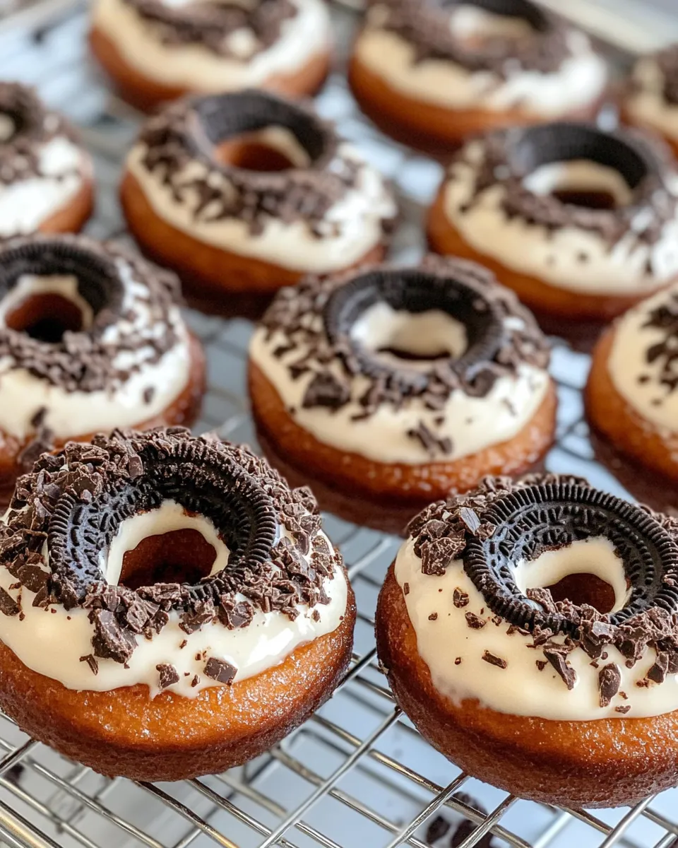 Easy Cookies & Cream Oreo Doughnuts food shot