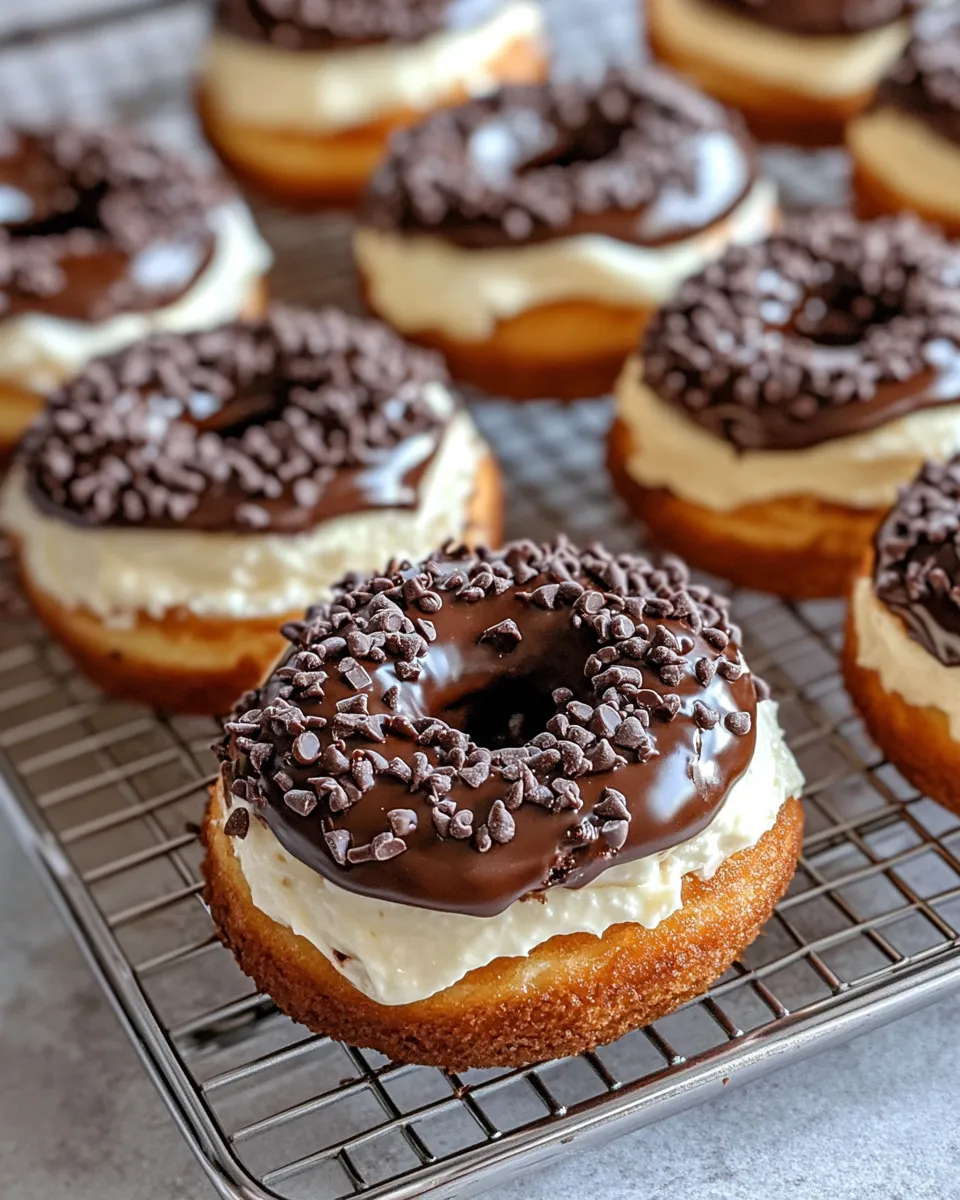 Homemade Double Chocolate Cheesecake Donuts photo