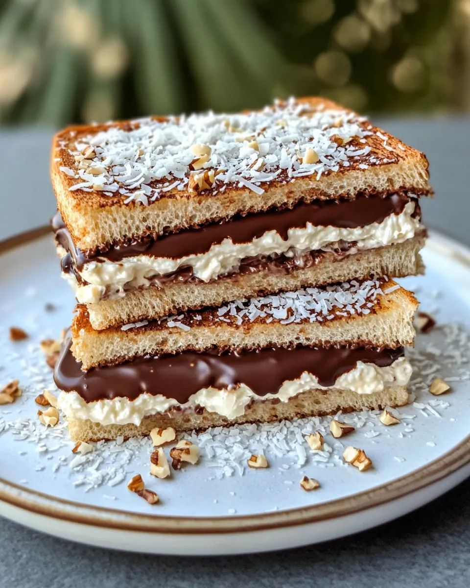 Homemade Fluffy Coconut Choco Sandwich photo