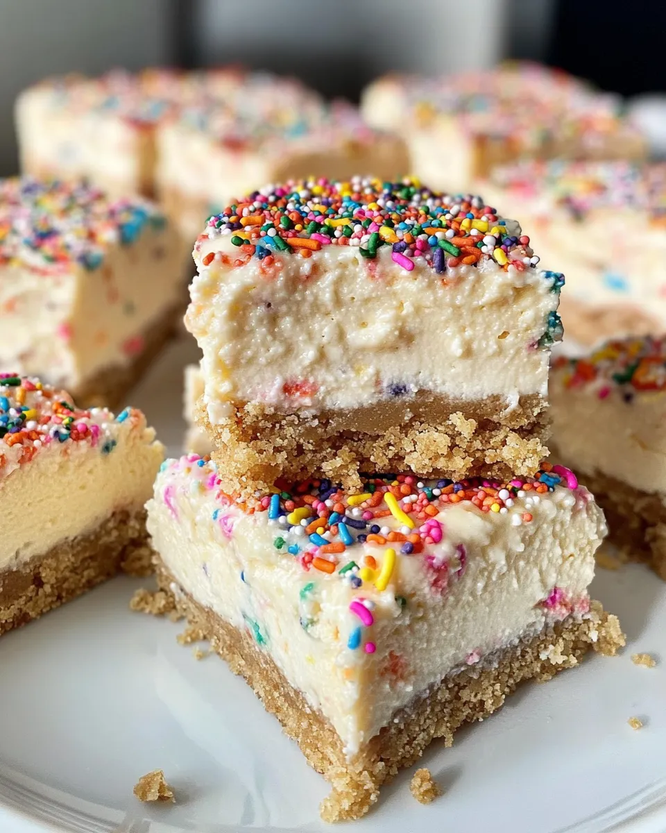Homemade Funfetti Birthday Cheesecake Bars photo