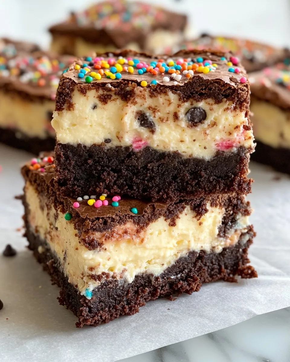 Homemade Funfetti Cheesecake Stuffed Brownies photo