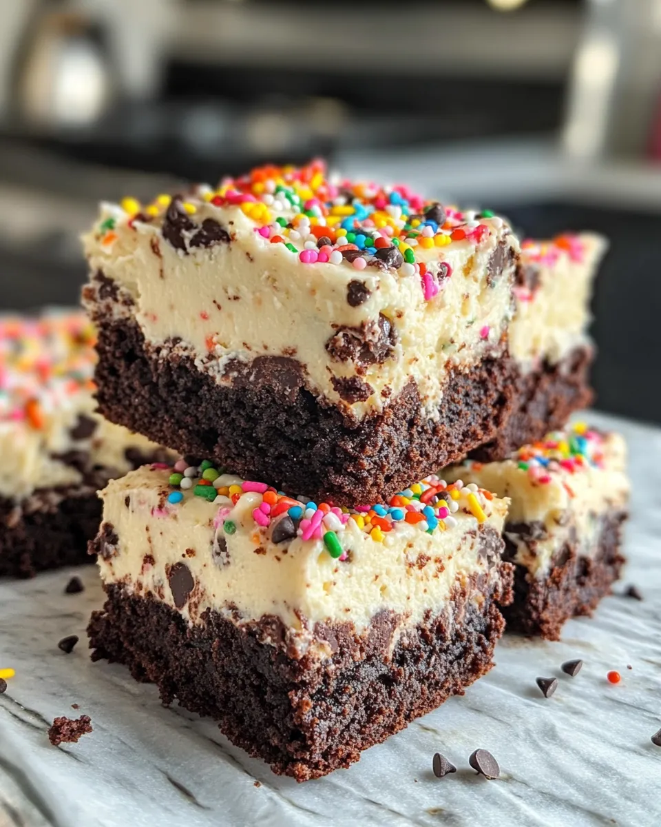 Easy Funfetti Cheesecake Stuffed Brownies dish photo