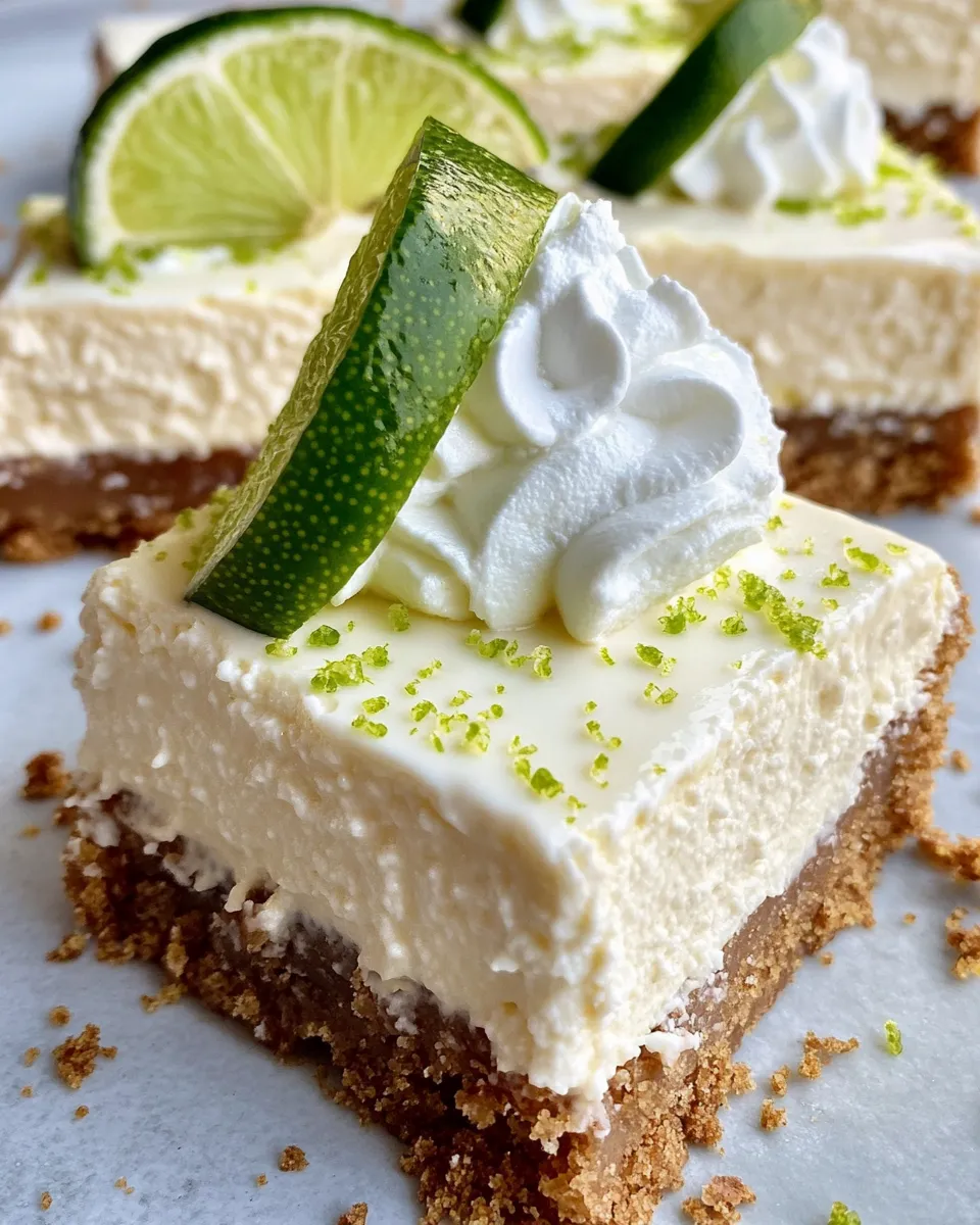 Easy Key Lime Pie Cheesecake Bars recipe image