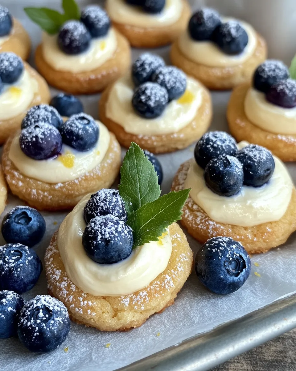 Classic Lemon Blueberry Cheesecake Thumbprint Cookies recipe image