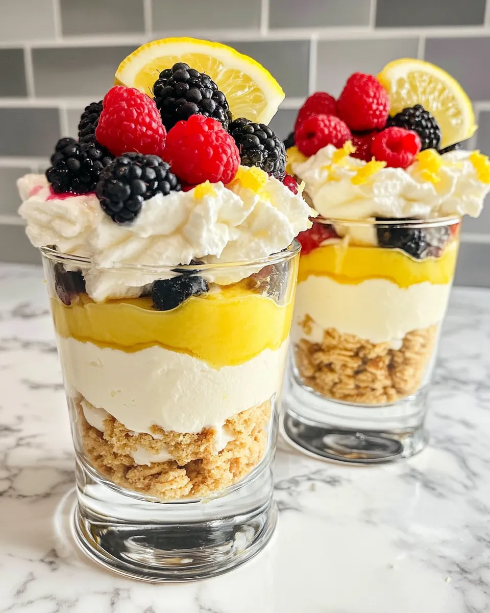 Homemade Lemon Cheesecake Mousse Parfaits photo