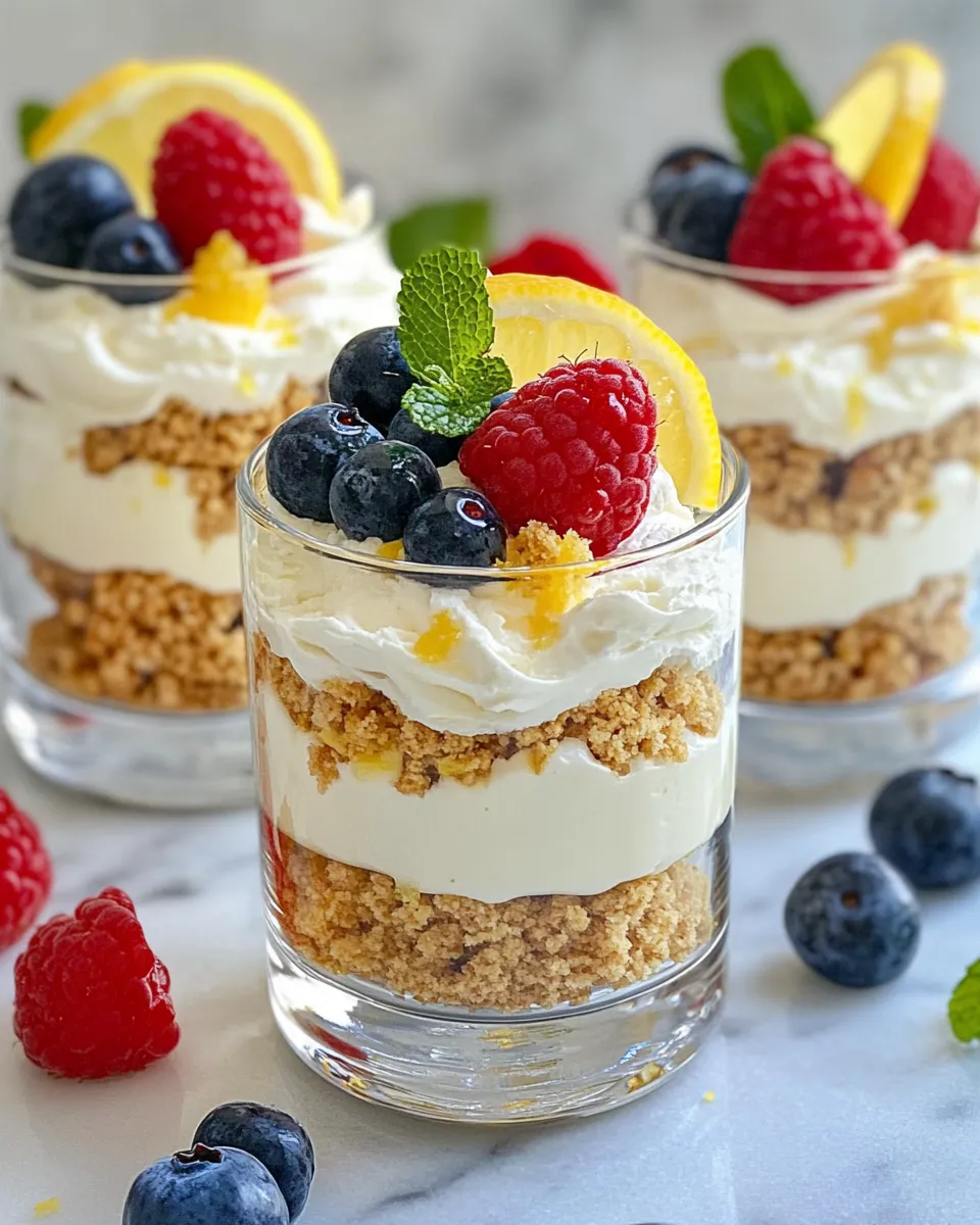 Classic Lemon Cheesecake Mousse Parfaits image