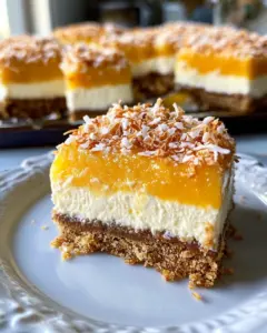 Homemade Mango Coconut Cheesecake Bars photo