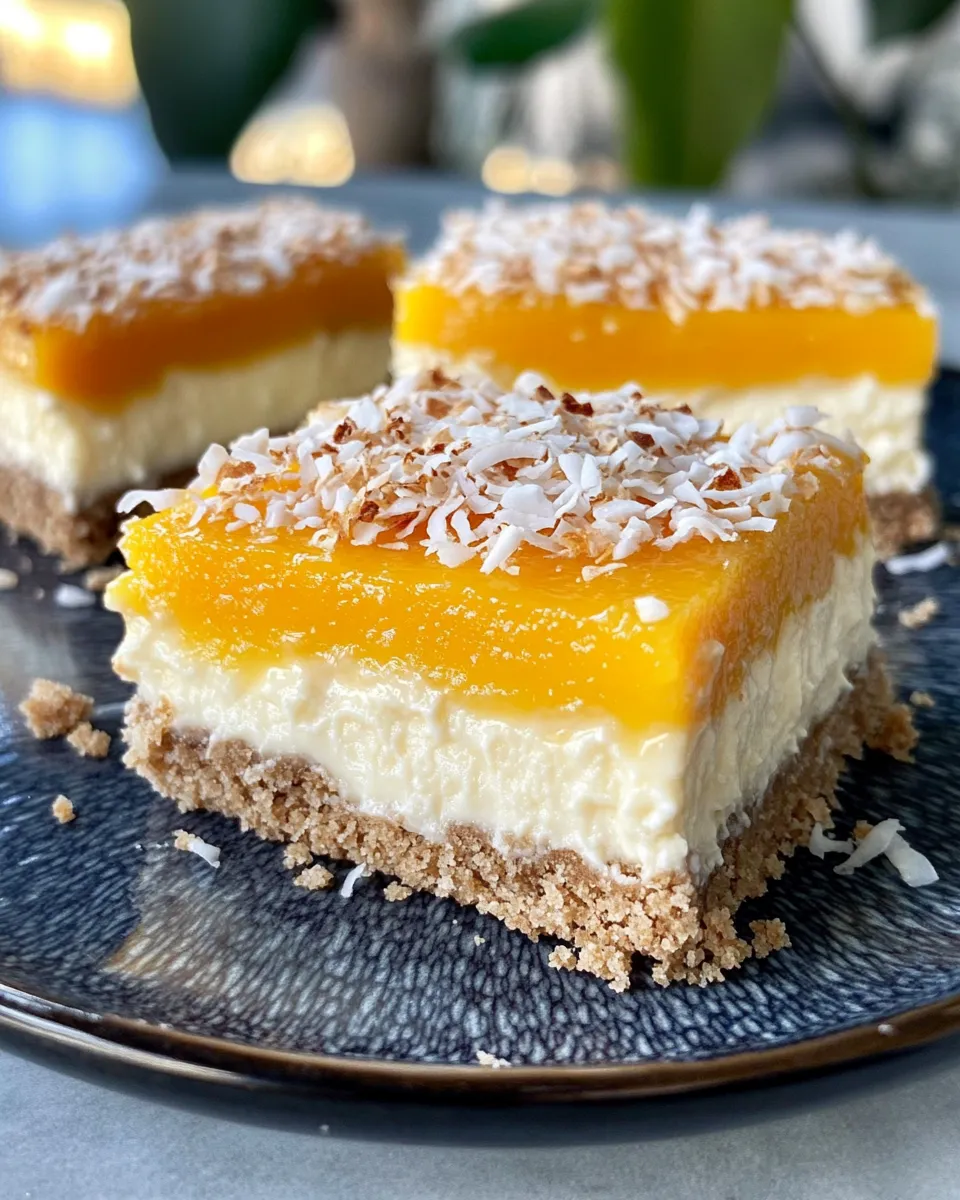 Classic Mango Coconut Cheesecake Bars image