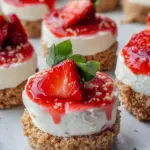 Homemade Mini Strawberry Swirl Cheesecakes recipe photo