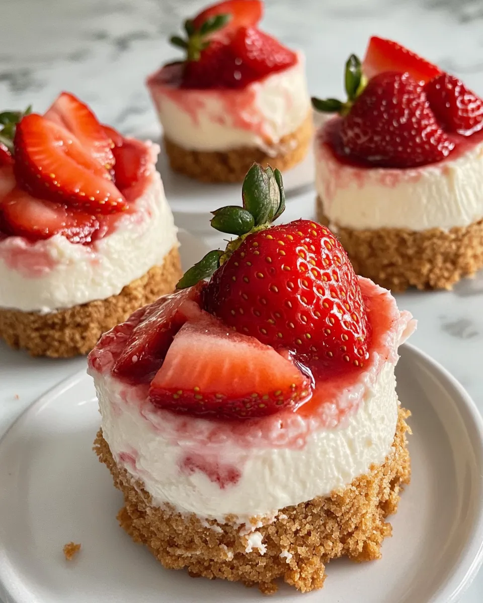 Classic Mini Strawberry Swirl Cheesecakes dish photo