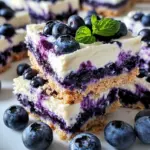 Homemade No-Bake Blueberry Cheesecake Icebox Bars recipe photo