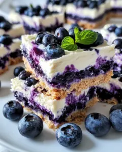 Homemade No-Bake Blueberry Cheesecake Icebox Bars recipe photo