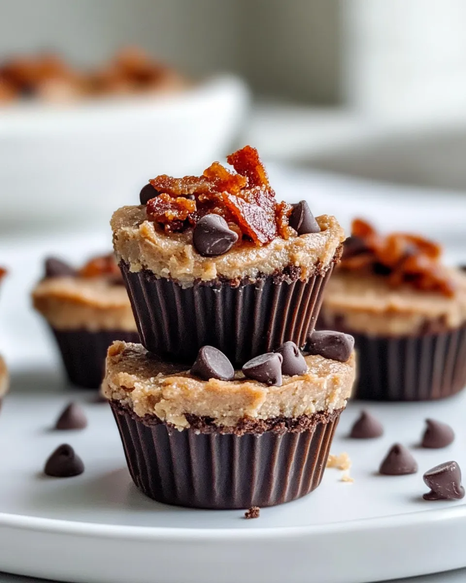 Homemade No-Bake Cookie Dough Pie Cups food shot