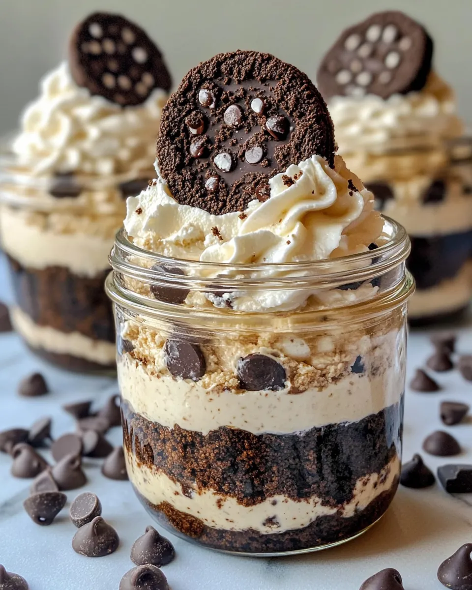 Easy No-Bake Cookies & Cream Pie Jars recipe image