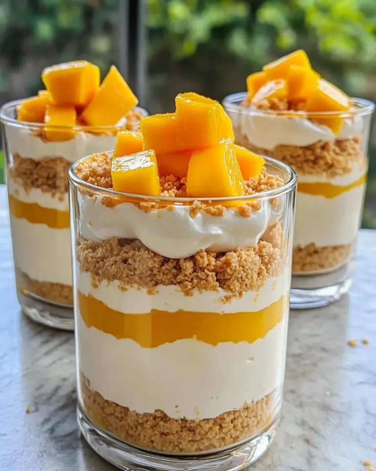 Homemade No-Bake Mango Cheesecake Pots photo