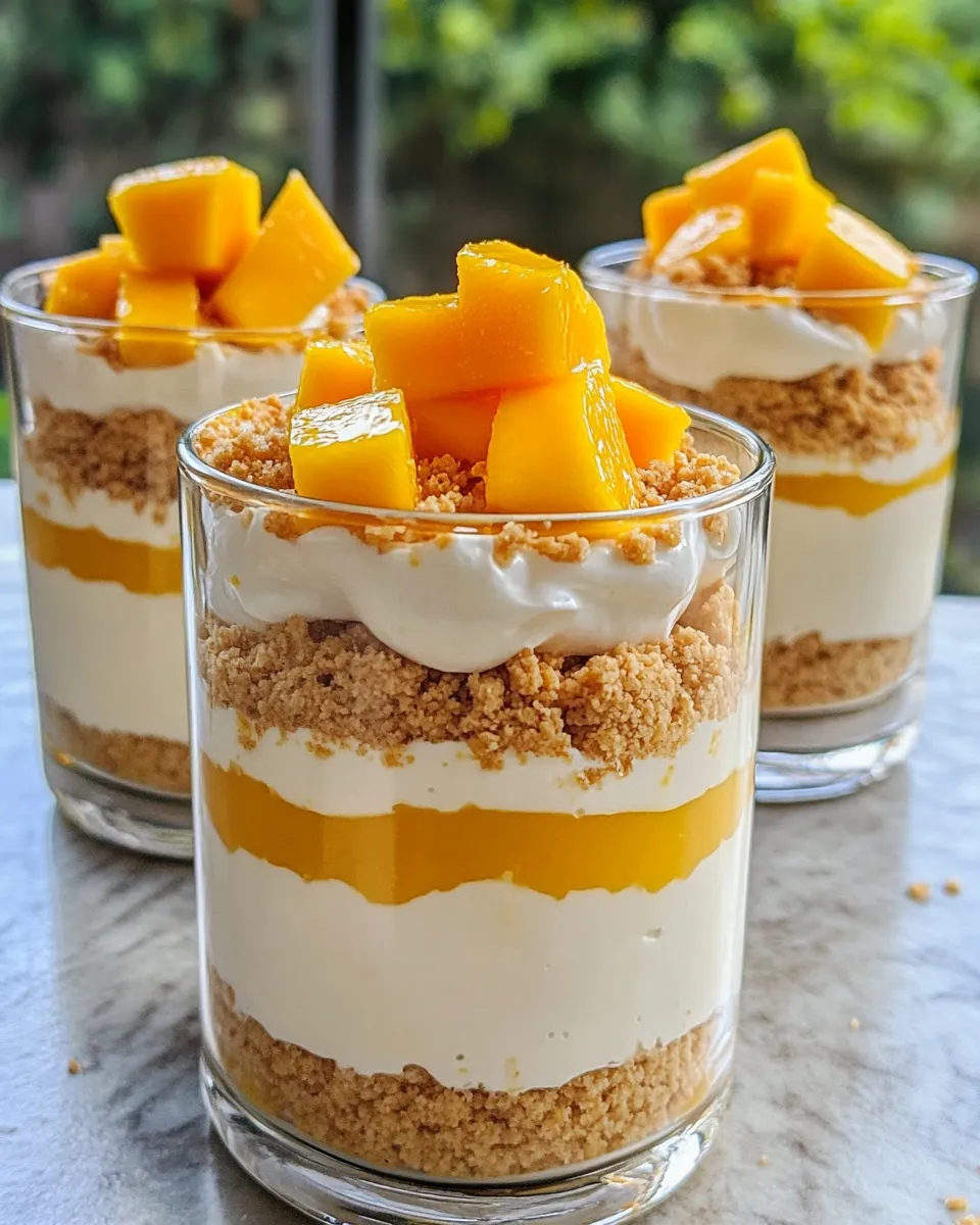 Homemade No-Bake Mango Cheesecake Pots photo