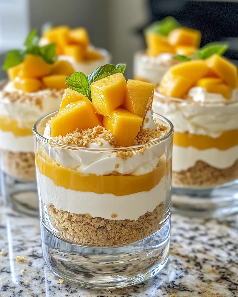Classic No-Bake Mango Cheesecake Pots image