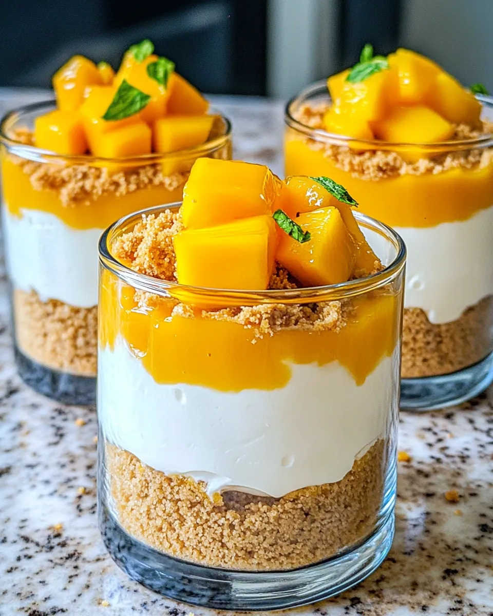 Easy No-Bake Mango Cheesecake Pots recipe photo