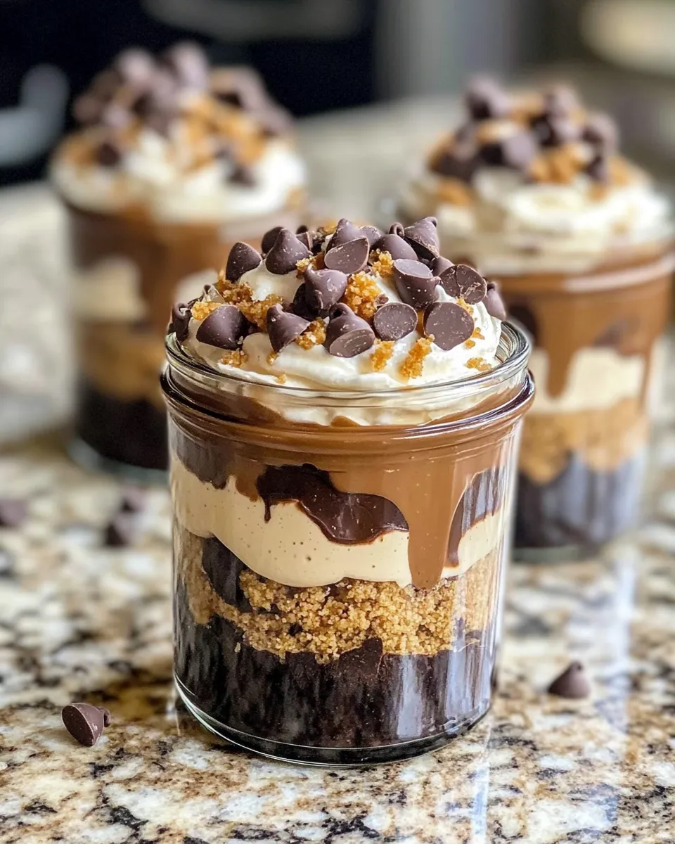 Easy No-Bake Peanut Butter Cup Pie Jars recipe image