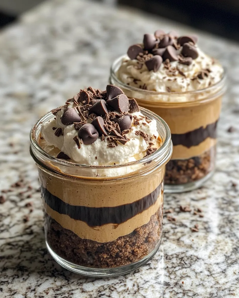 Homemade No-Bake Peanut Butter Cup Pie Jars dish photo