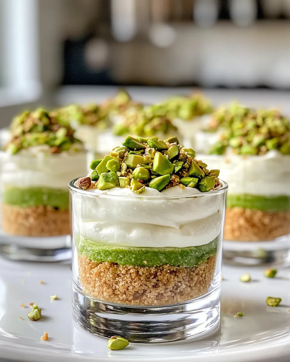 Easy No-Bake Pistachio Cheesecake Cups recipe image