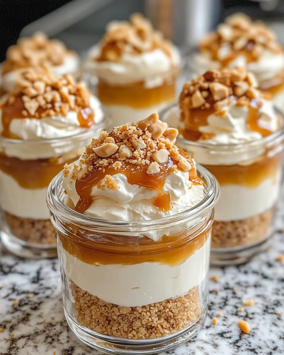 Homemade No-Bake Salted Caramel Cheesecake Jars photo