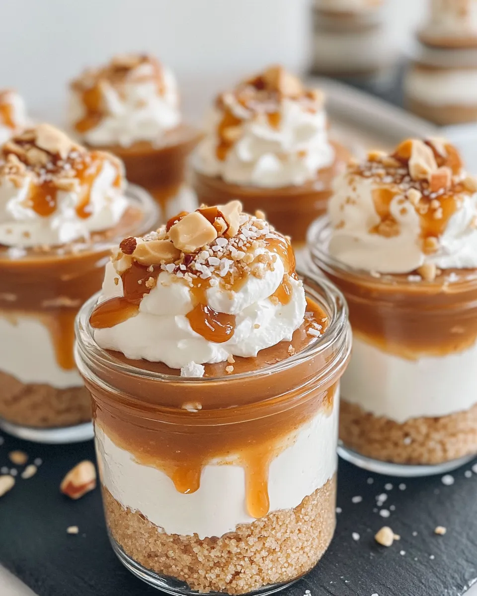 Classic No-Bake Salted Caramel Cheesecake Jars recipe image
