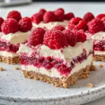 Homemade No-Bake White Chocolate Raspberry Pie Bars photo