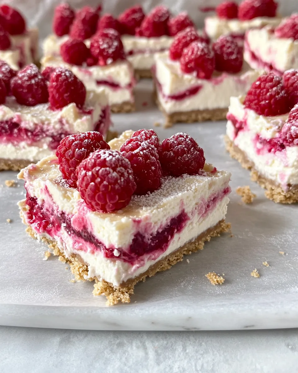 Classic No-Bake White Chocolate Raspberry Pie Bars image