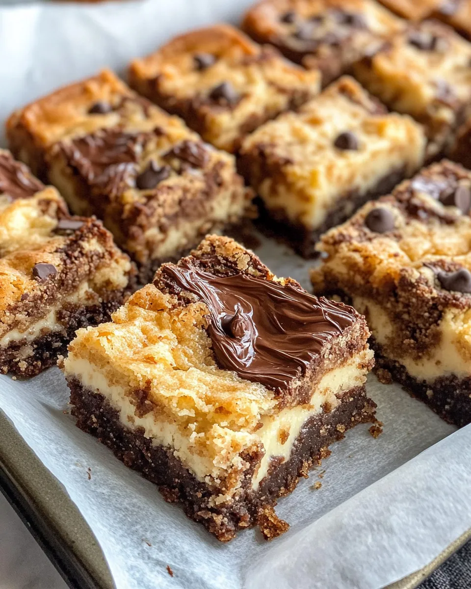 Homemade Nutella Swirl Cheesecake Blondies photo