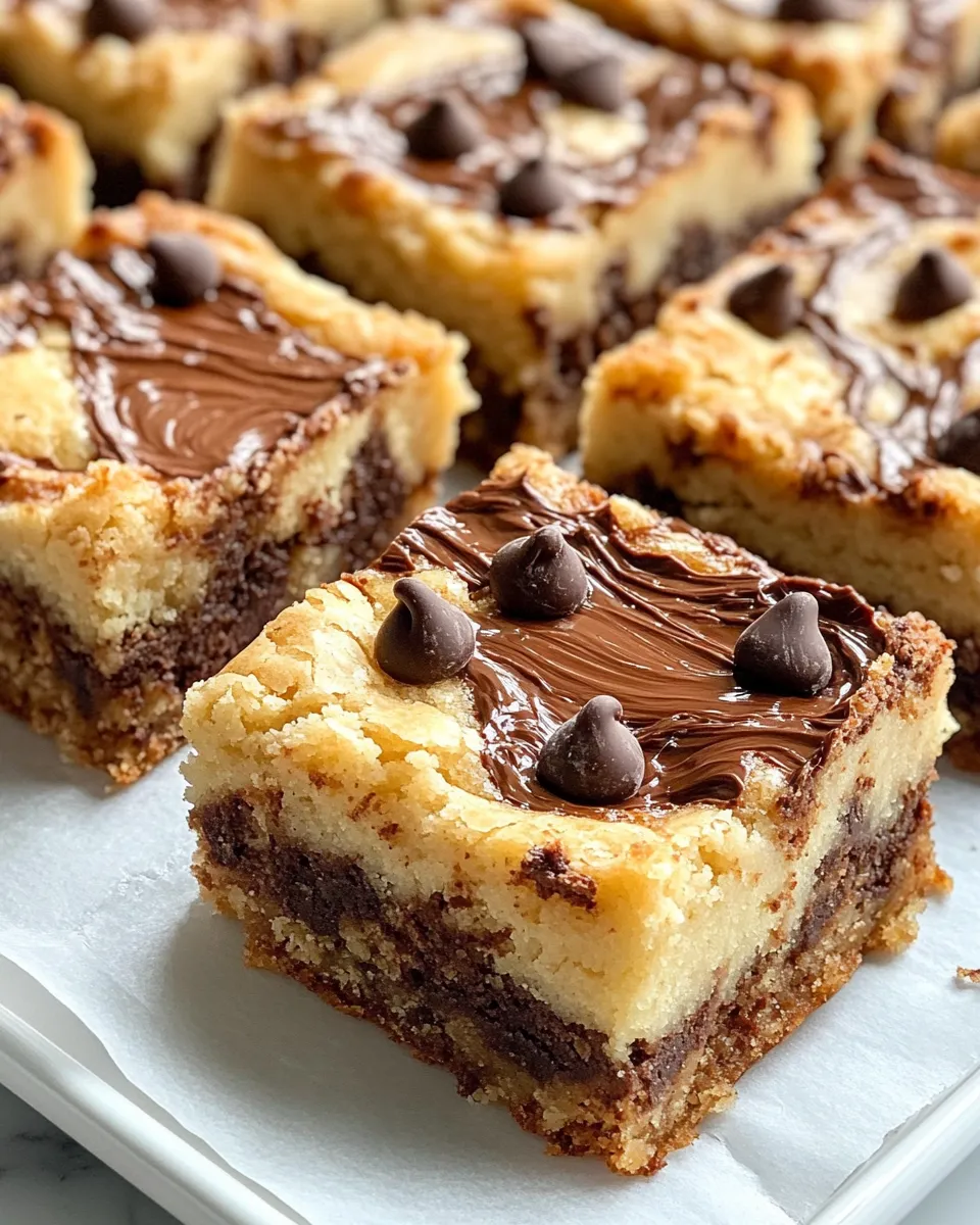 Easy Nutella Swirl Cheesecake Blondies recipe photo